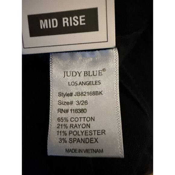 NWT Judy Blue Black Destroyed Leopard Patch Mid-Rise Skinny Jeans (Style: 82168) - Picture 12 of 14